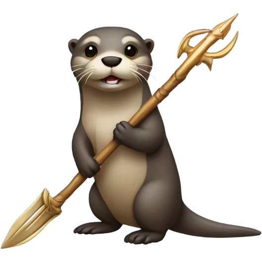Otter holding trident emoji