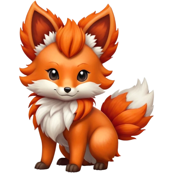 Vulpix Pokemon fox with six tails and orange-red fur emoji