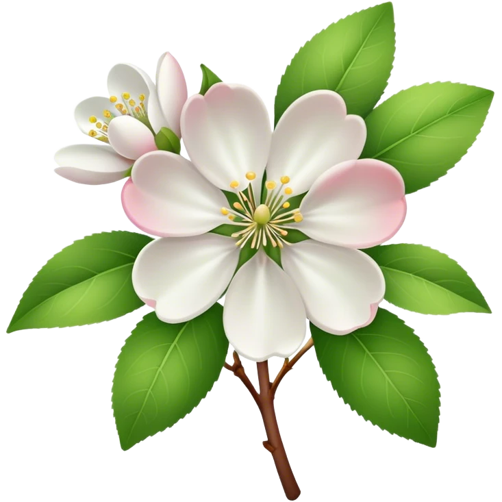 single Apple blossom, straight stem emoji