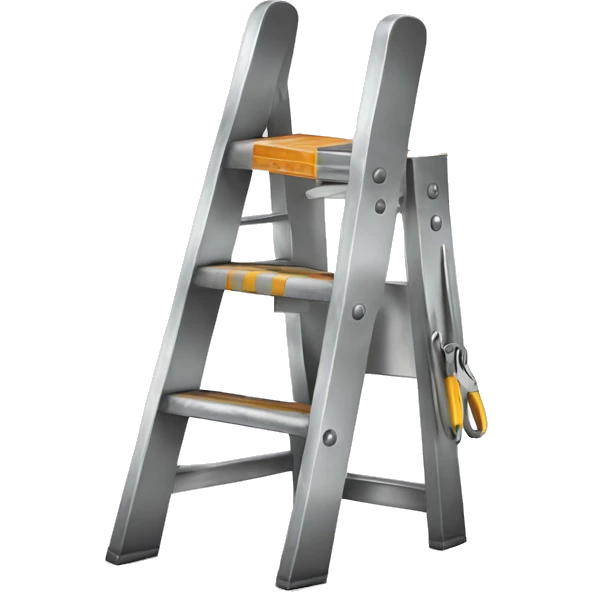 metallic stepladder and toolbox emoji