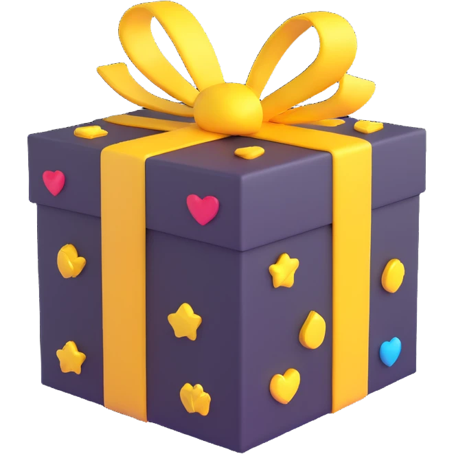 gift box with points inside, 3D emoji style emoji