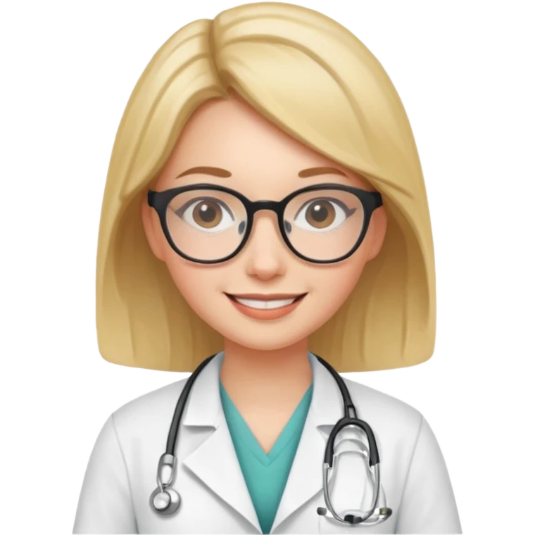doctor girl with glasses emoji