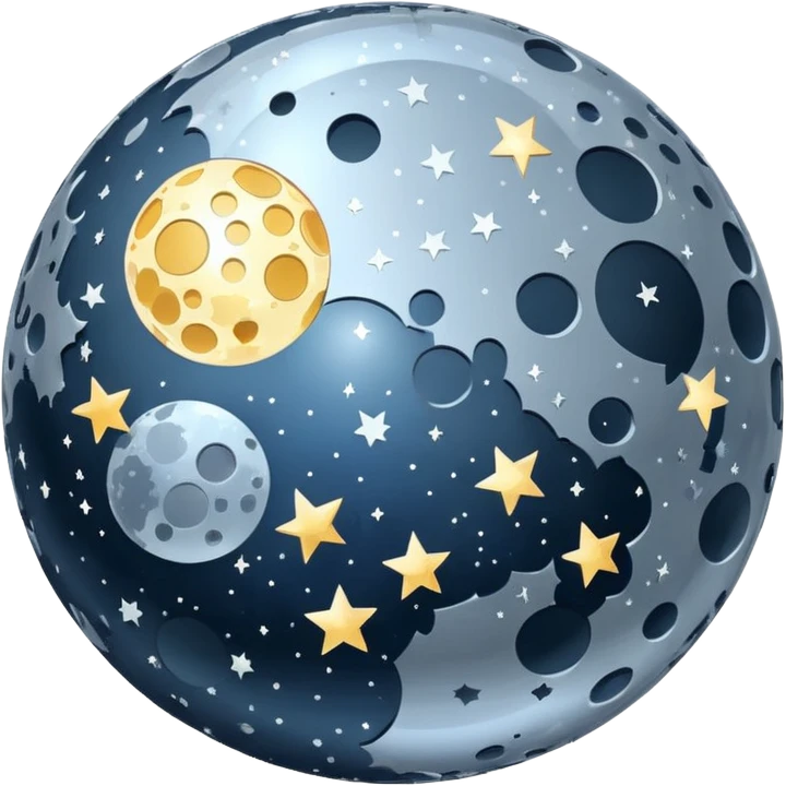 celestial disco ball moon emoji