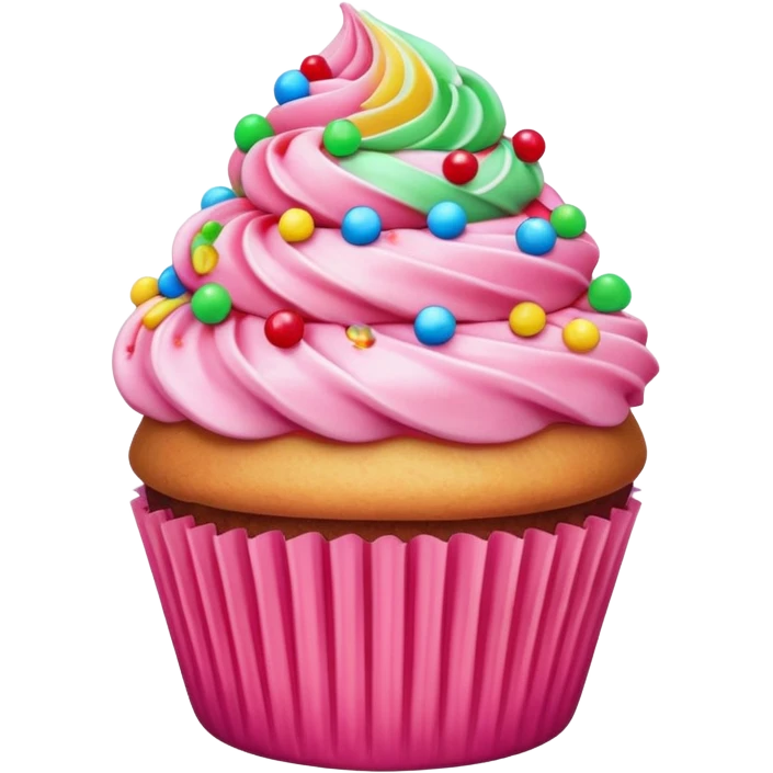 Cupcake with pink icing emoji