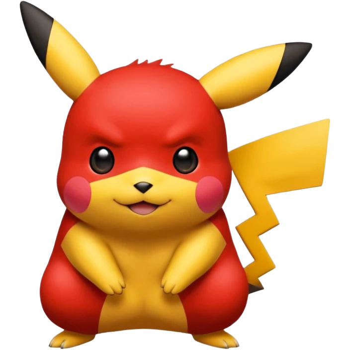 Pikachu color red and black emoji