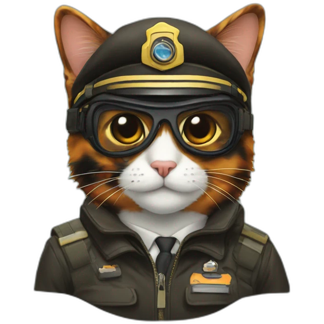 Tortoiseshell cat pilot emoji