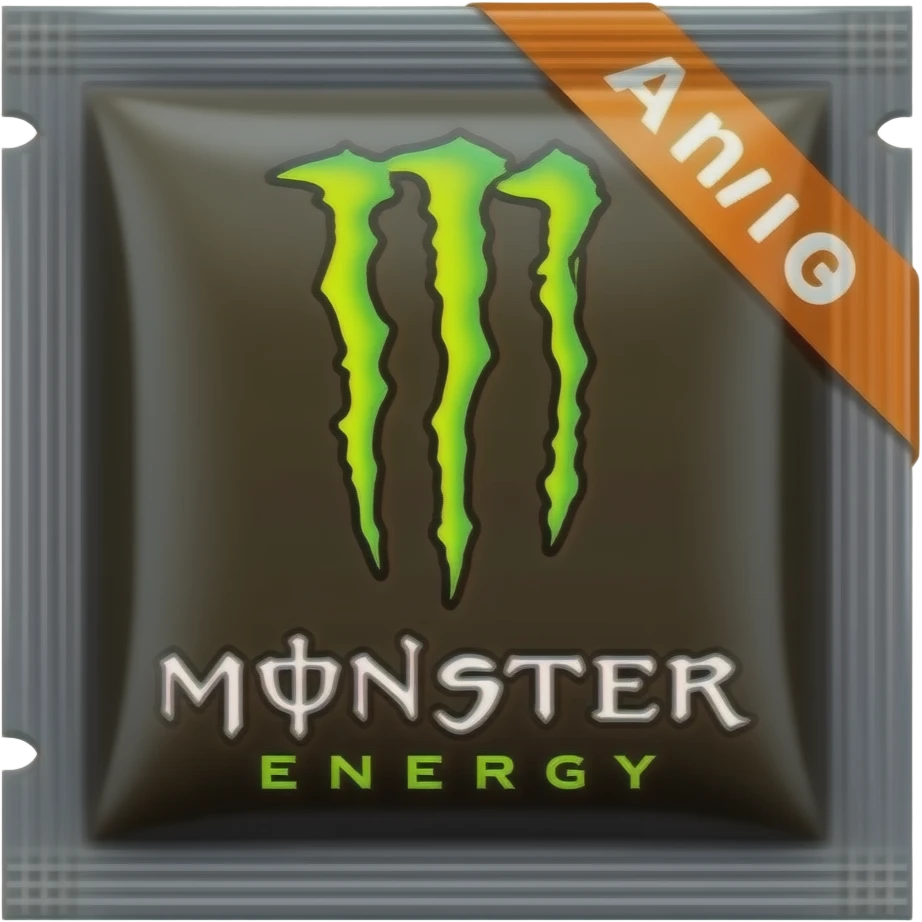 Monster Energy's packet of yellow coffee in Yellow Monster Energy's change it to orange emoji