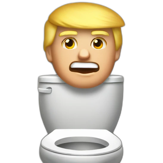 Trump on a toilet emoji