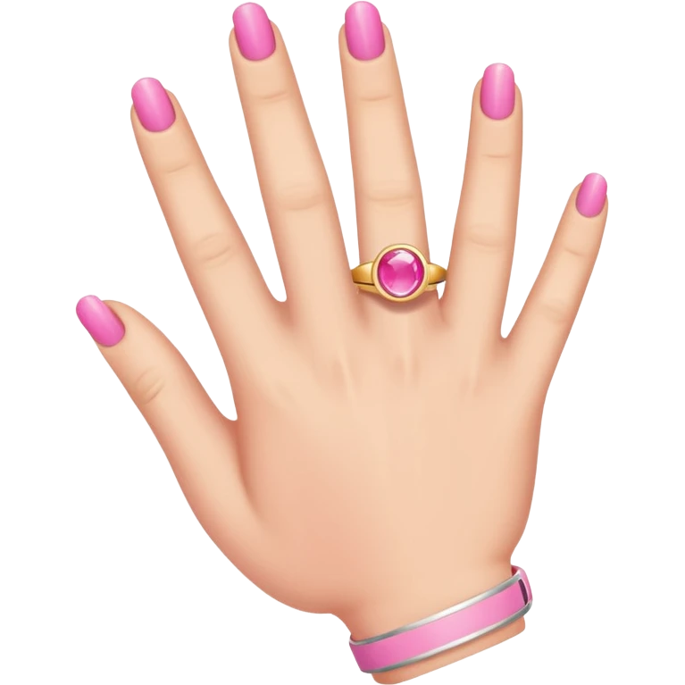 hand with pink ring emoji