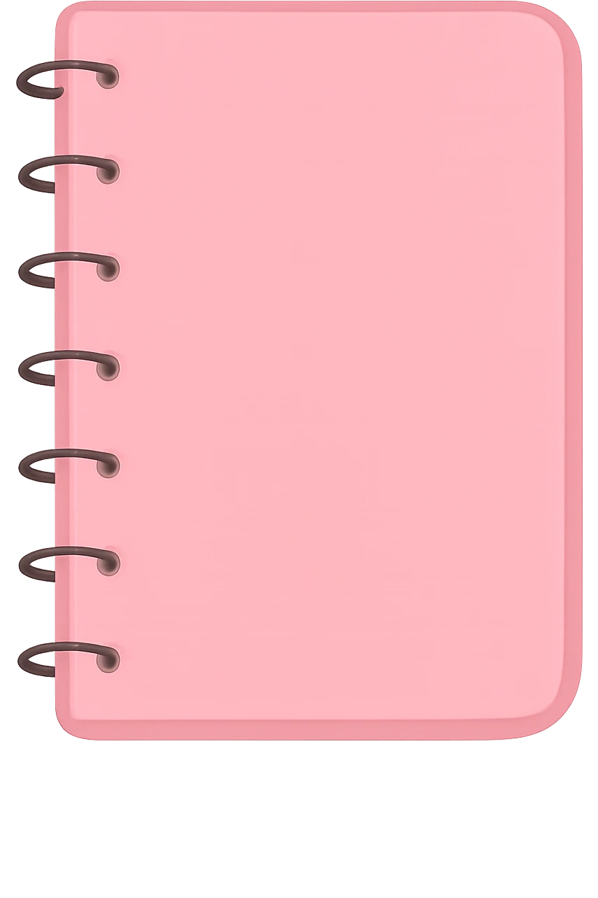 digital illustration of a pink notebook, no background emoji