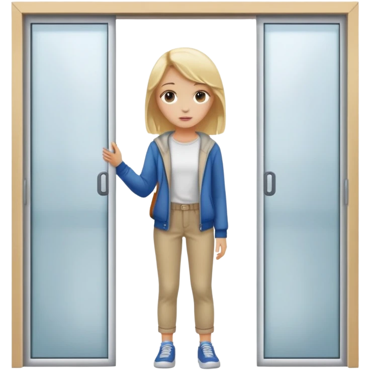 Blonde Girl closed in sliding doors emoji