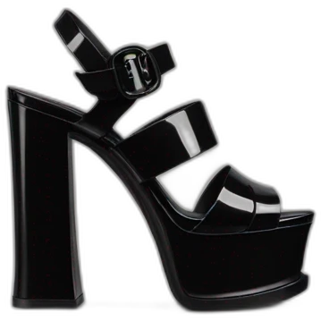 Ysl TRIBUTE PLATFORM SANDAL black PATENT LEATHER emoji