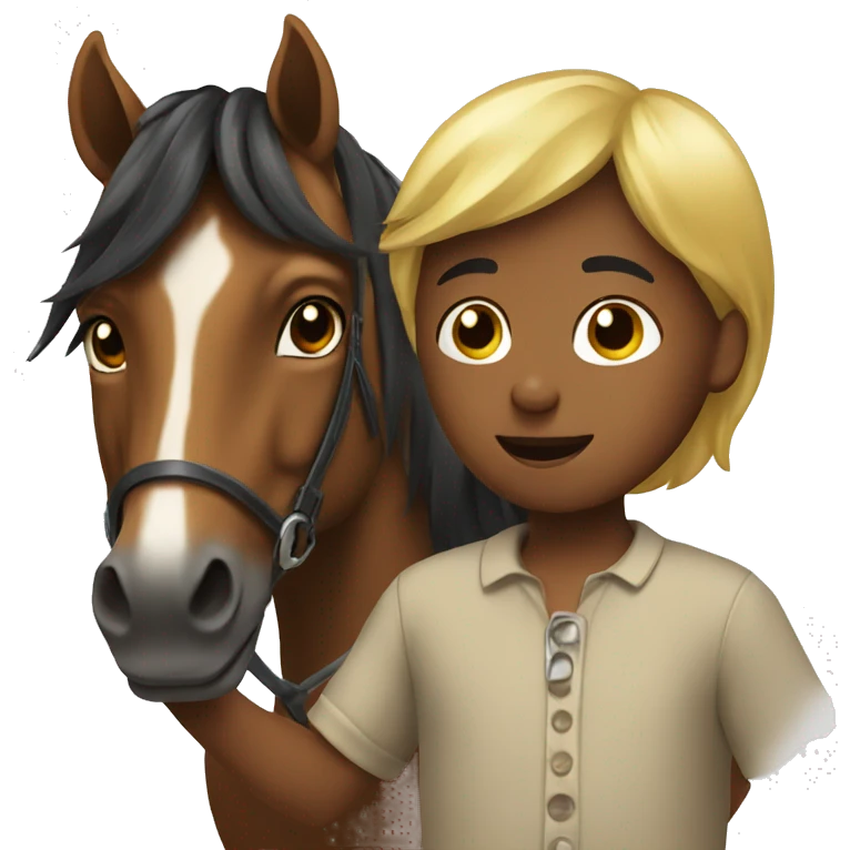 Kid with horse  emoji