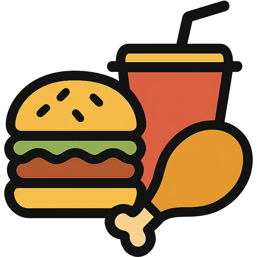 gold and black outlined icon for Food emoji