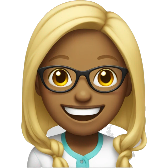 girl with glasses laughing emoji