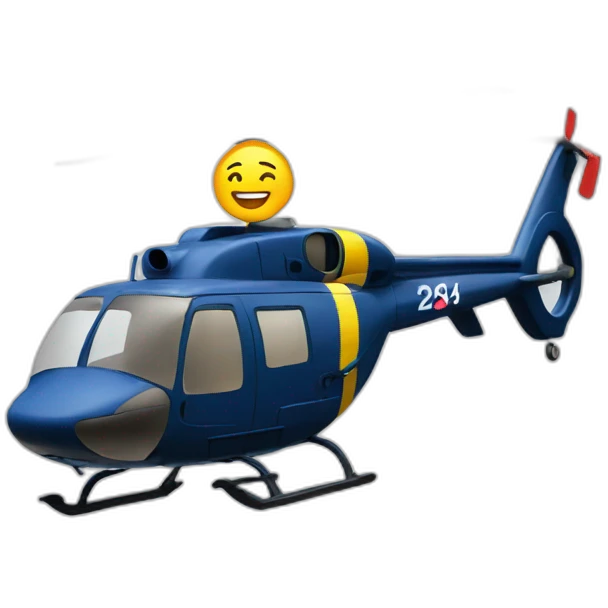 A rescuer getting off the helicopter emoji