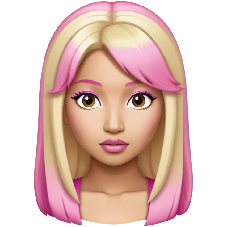 nicki minaj anaconda half hair pink half blonde  emoji