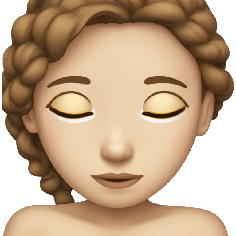 Brown-haired, white-skinned girl sleeping emoji