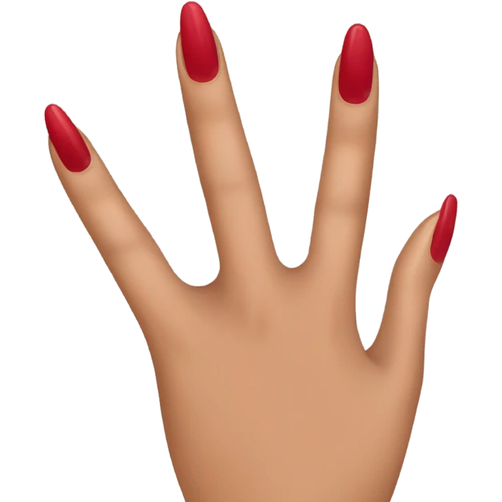 Long red  nails on medium skin ton emoji