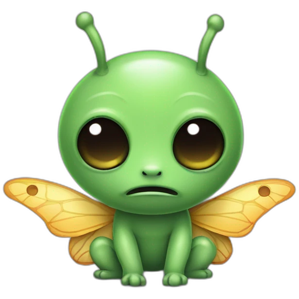 Un alien mange un papillon emoji