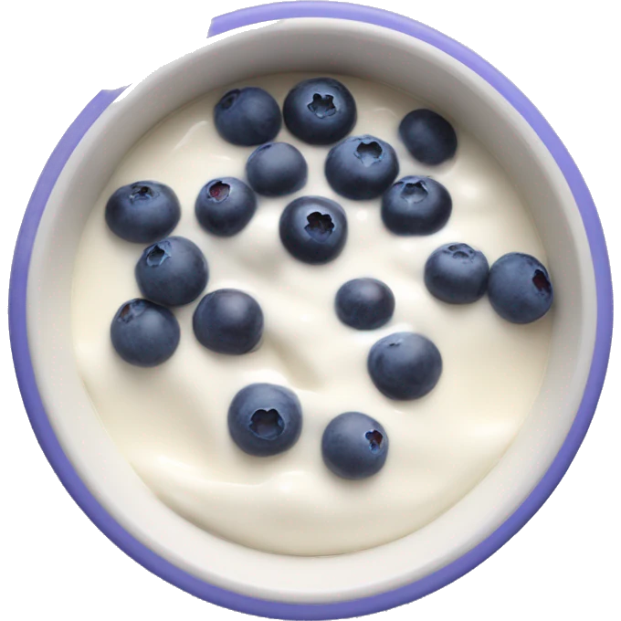 yoghurt bowl with blueberries emoji