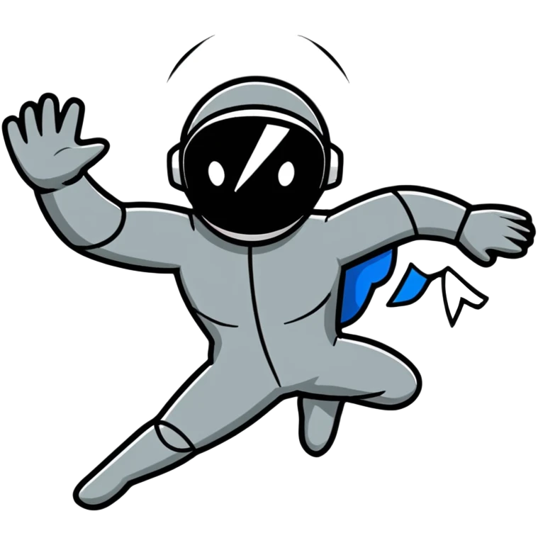 cartoonish superagent character in dynamic pose emoji