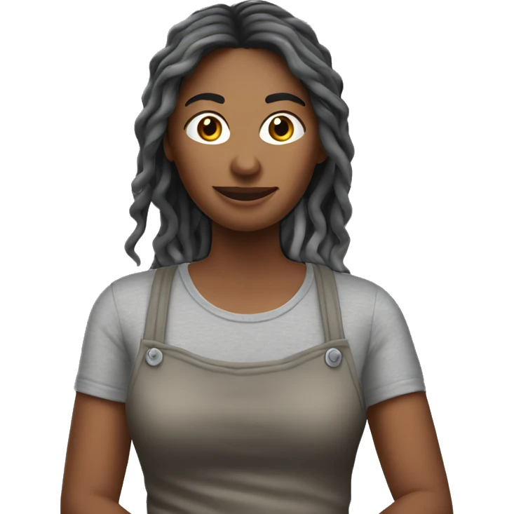 woman holding spaghetti in grey shirt emoji