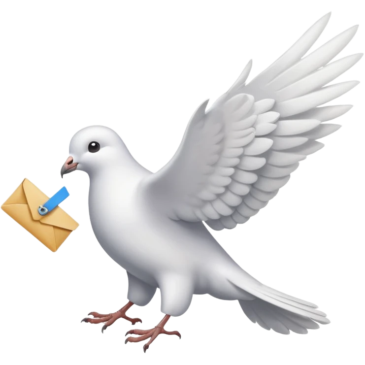 a dove flies with a letter emoji