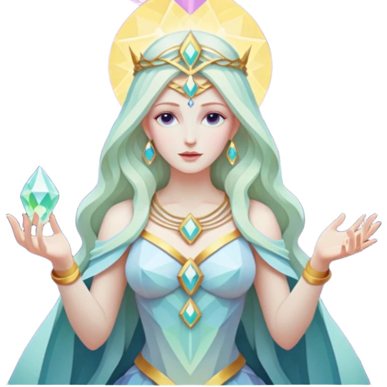 fantasy magic tarot card low poly goddess emoji
