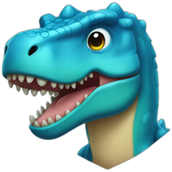 blue cute t rex  emoji