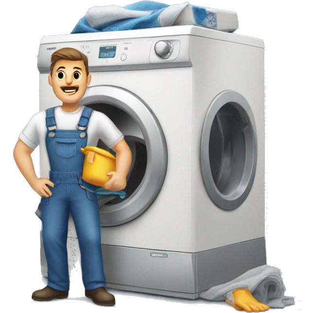 strong washing machine repair men emoji