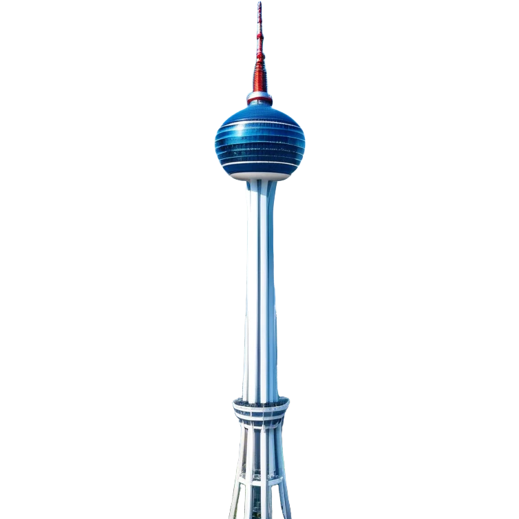 ​Cinematic Realistic N Seoul Tower, depicted in brilliant daylight as a slender, single-column tower rising from a modern cityscape, crowned by a sleek cylindrical observation deck offering panoramic views over Seoul, with crisp glass and steel surfaces reflecting clear blue skies and subtle architectural details that capture its futuristic elegance, emoji