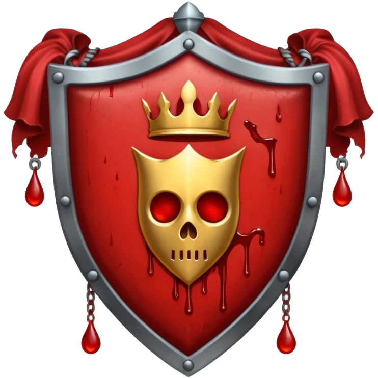 brasão sangrando medieval rosa de sangue vermelha emoji