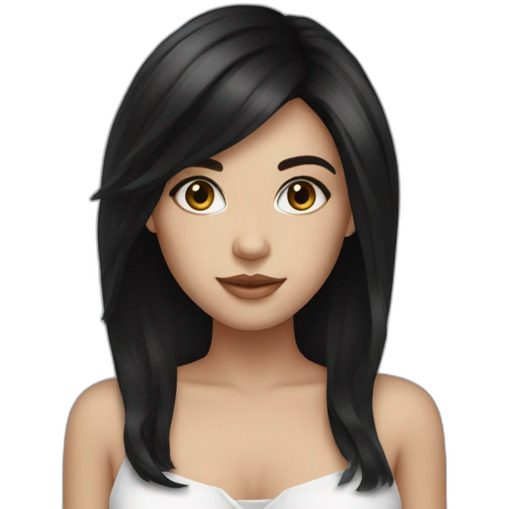 beautiful girl, black hair, white skin emoji