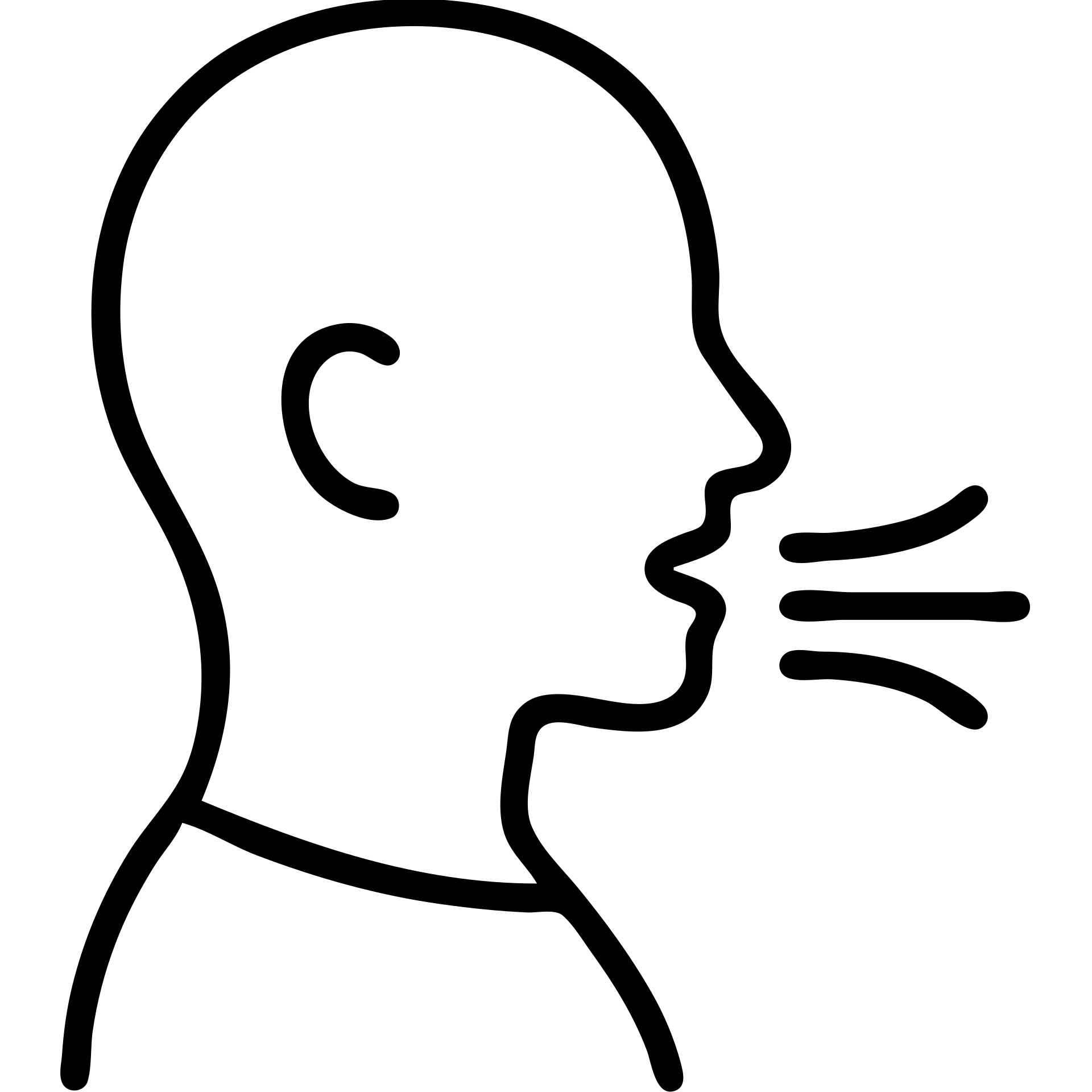 outline icon of a person breathing through the mouth, linear, simple emoji