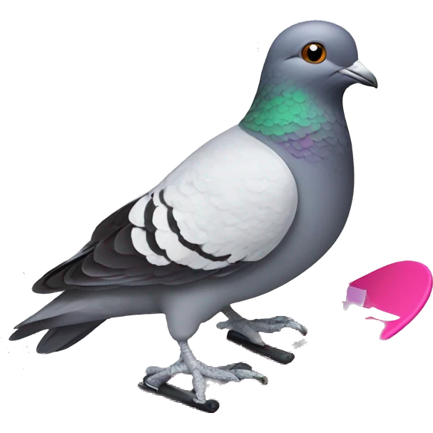 Pigeon on skis emoji
