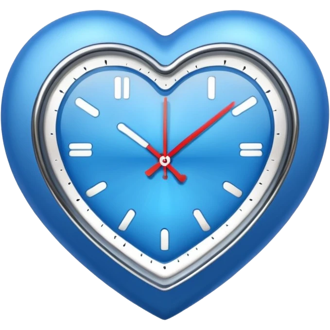 blue heart with a clock emoji