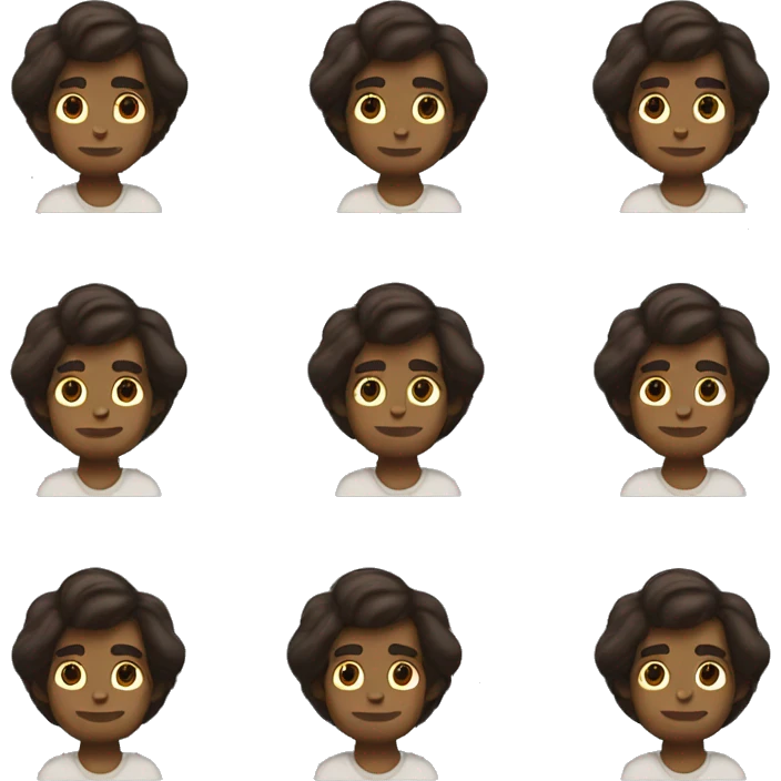 brown boy with shoulder length hair emoji