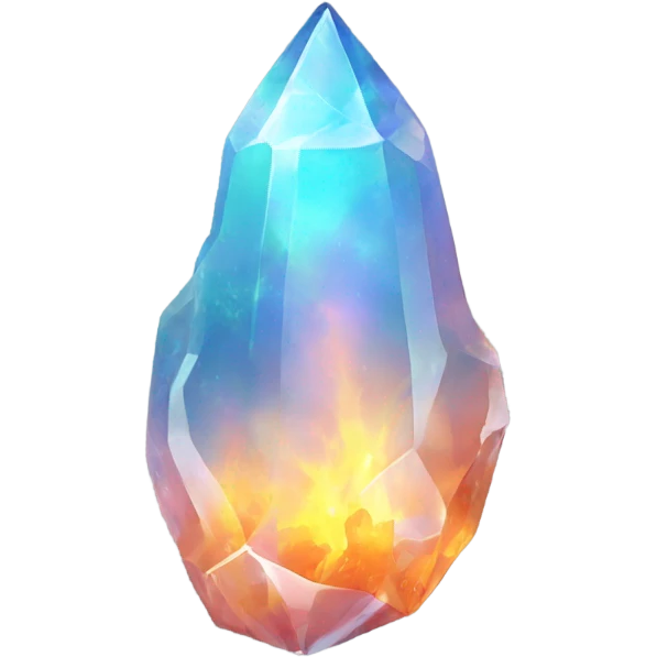 opal crystal fire shape emoji