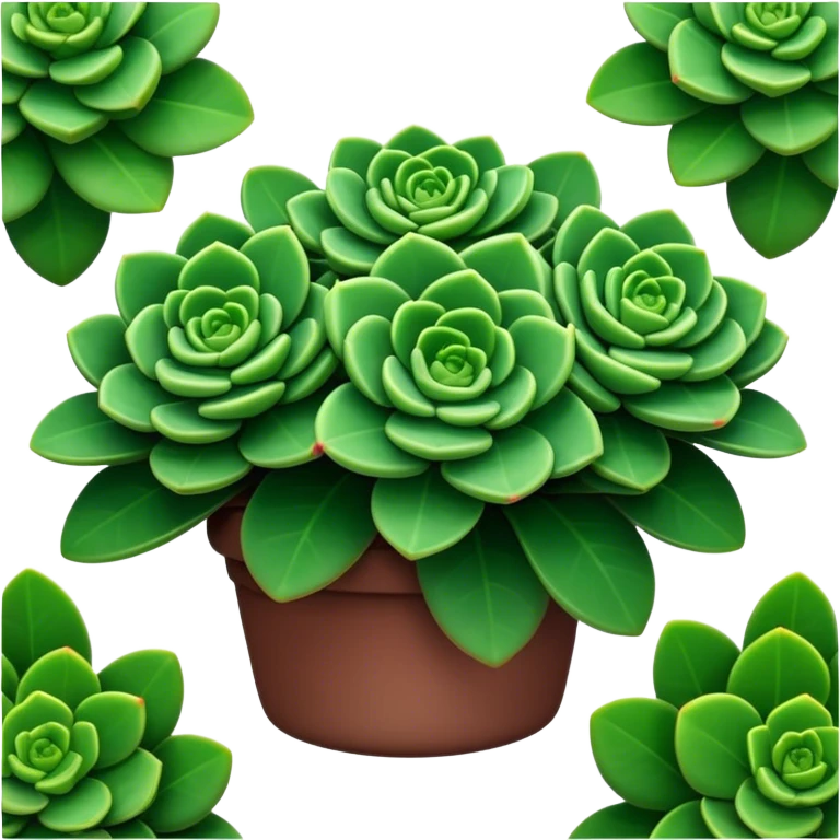 Cinematic Realistic Crassula Emoji, Compact and vibrant, with small, fleshy leaves arranged in thick, rounded clusters. The deep green hue of the leaves radiates calm, while their structured growth speaks of endurance. Soft glowing outline, capturing the essence of perseverance and tranquility in a crassula plant! emoji