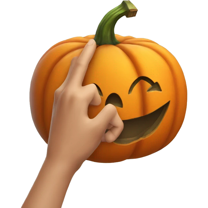 a pumpkin giving a hand salute emoji