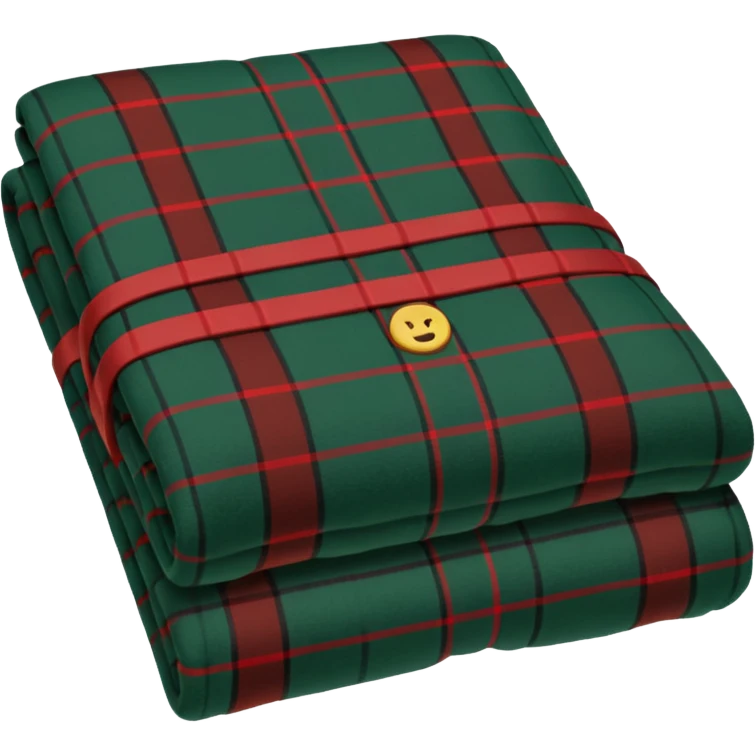 tartan blanket dark green folded  emoji
