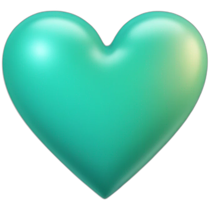 Heart turquoise color emoji