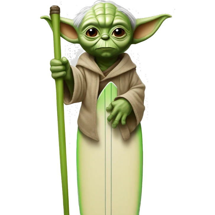 Yoda on surfboard emoji