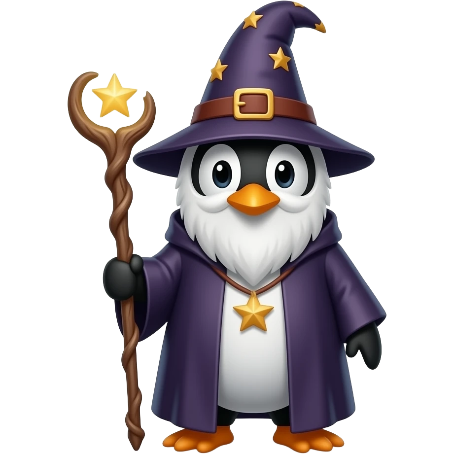 Penguin Wizard emoji