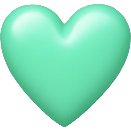Mint color heart emoji