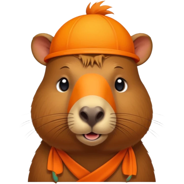 
capybara with orange on head emoji