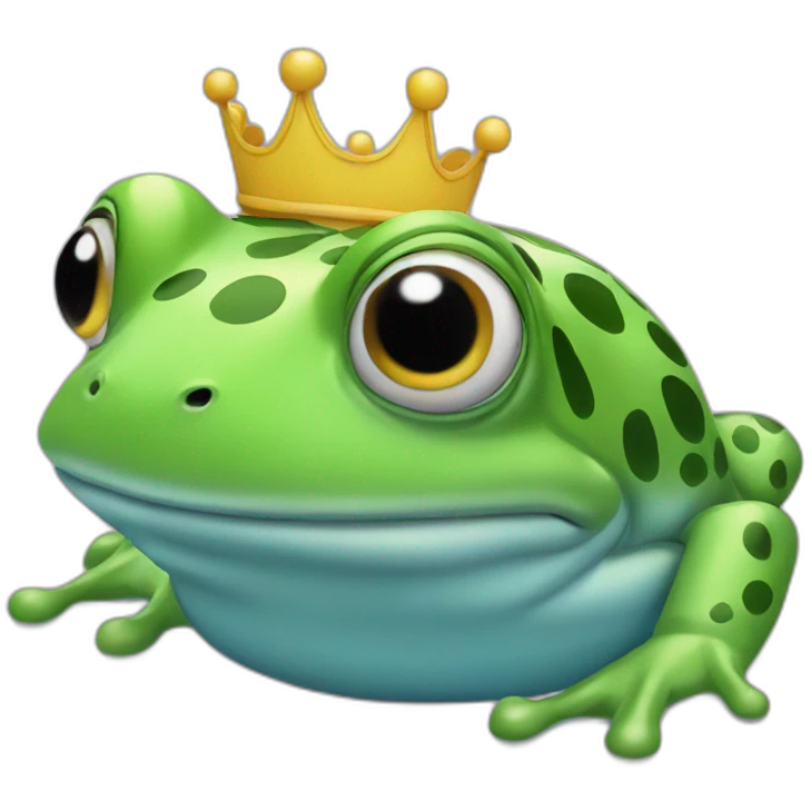 Queen frog swimming in swimming pool emoji