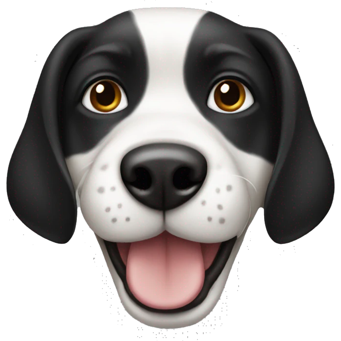 Half black half white dog  emoji