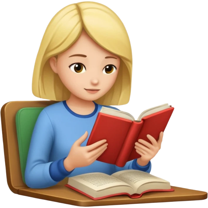 A girl reading novels  emoji